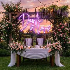 Custom Wedding Neon Sign For Reception, Drunk In Love Neon Sign, Wedding Neon Sign Ideas, Wedding Welcome Sign