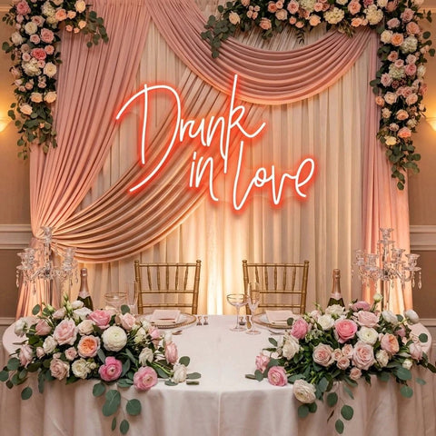 Custom Wedding Neon Sign For Reception, Drunk In Love Neon Sign, Wedding Neon Sign Ideas, Wedding Welcome Sign