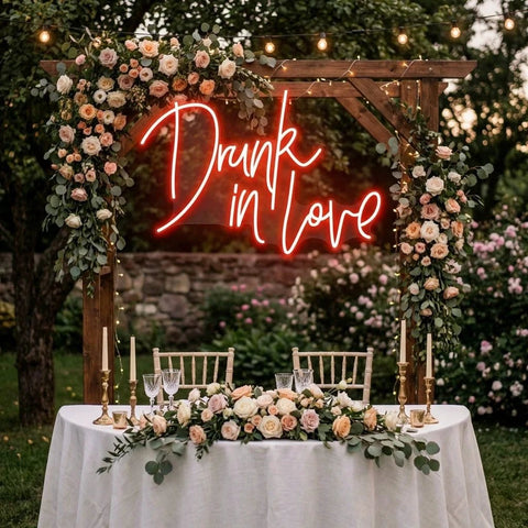 Custom Wedding Neon Sign For Reception, Drunk In Love Neon Sign, Wedding Neon Sign Ideas, Wedding Welcome Sign