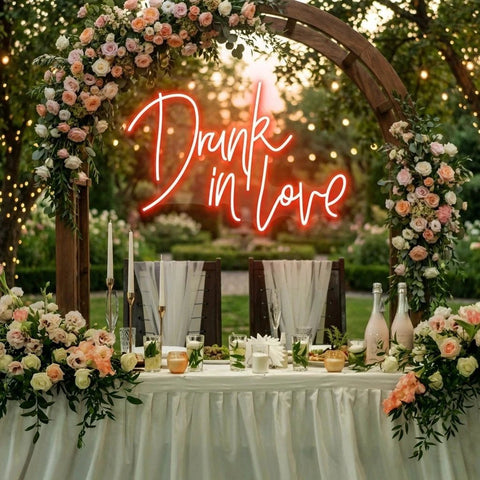 Custom Wedding Neon Sign For Reception, Drunk In Love Neon Sign, Wedding Neon Sign Ideas, Wedding Welcome Sign