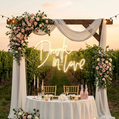 Custom Wedding Neon Sign For Reception, Drunk In Love Neon Sign, Wedding Neon Sign Ideas, Wedding Welcome Sign