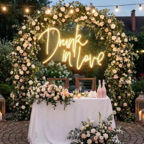 Custom Wedding Neon Sign For Reception, Drunk In Love Neon Sign, Wedding Neon Sign Ideas, Wedding Welcome Sign
