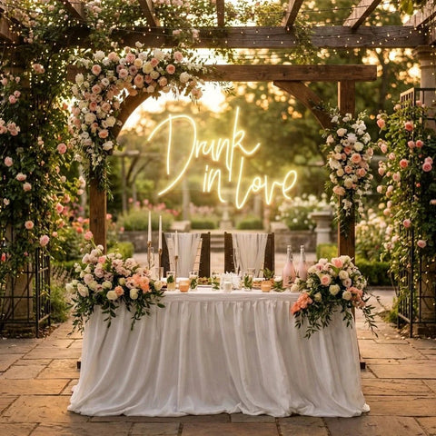 Custom Wedding Neon Sign For Reception, Drunk In Love Neon Sign, Wedding Neon Sign Ideas, Wedding Welcome Sign