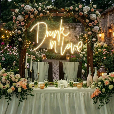 Custom Wedding Neon Sign For Reception, Drunk In Love Neon Sign, Wedding Neon Sign Ideas, Wedding Welcome Sign