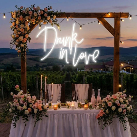 Custom Wedding Neon Sign For Reception, Drunk In Love Neon Sign, Wedding Neon Sign Ideas, Wedding Welcome Sign