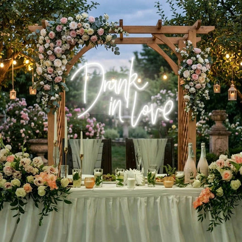 Custom Wedding Neon Sign For Reception, Drunk In Love Neon Sign, Wedding Neon Sign Ideas, Wedding Welcome Sign