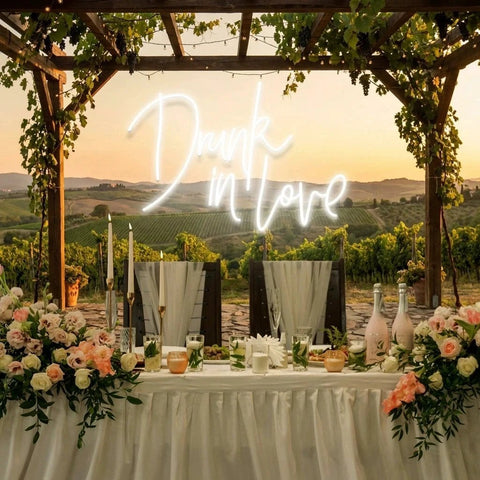 Custom Wedding Neon Sign For Reception, Drunk In Love Neon Sign, Wedding Neon Sign Ideas, Wedding Welcome Sign