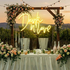 Custom Wedding Neon Sign For Reception, Drunk In Love Neon Sign, Wedding Neon Sign Ideas, Wedding Welcome Sign