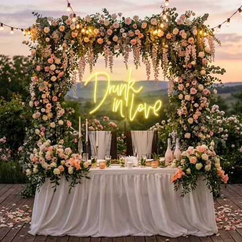 Custom Wedding Neon Sign For Reception, Drunk In Love Neon Sign, Wedding Neon Sign Ideas, Wedding Welcome Sign