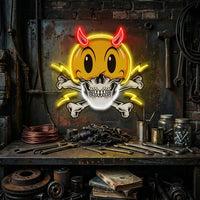 Emoji Hat Skull LED Neon Sign Light Pop Art