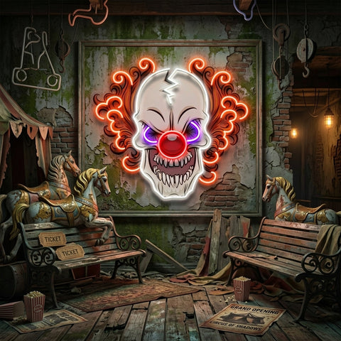 Evil Clown Skull LED Neon Sign Light Pop Art