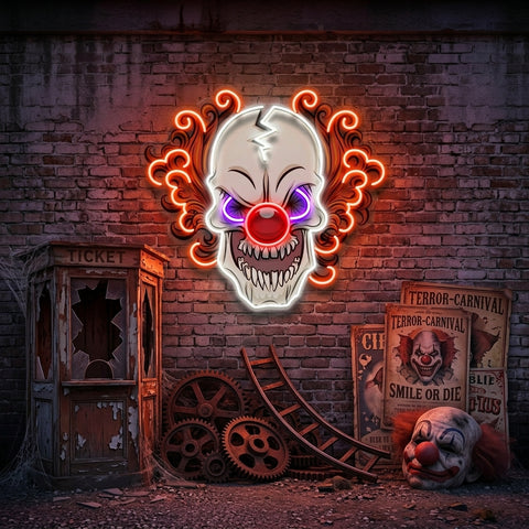 Evil Clown Skull LED Neon Sign Light Pop Art