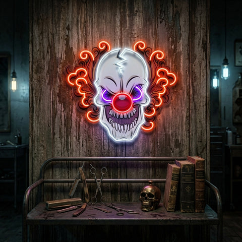 Evil Clown Skull LED Neon Sign Light Pop Art
