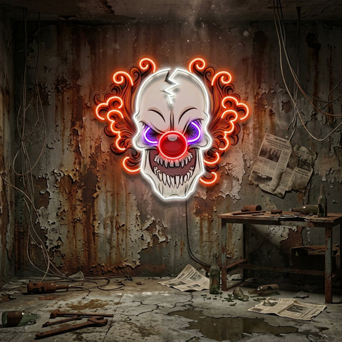 Evil Clown Skull LED Neon Sign Light Pop Art
