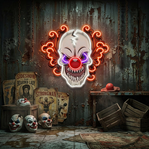 Evil Clown Skull LED Neon Sign Light Pop Art