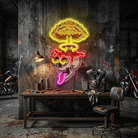 Exploded Skull LED Neon Sign Light Pop Art