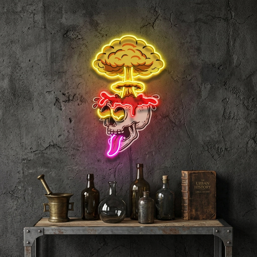 Exploded Skull LED Neon Sign Light Pop Art