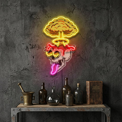 Exploded Skull LED Neon Sign Light Pop Art