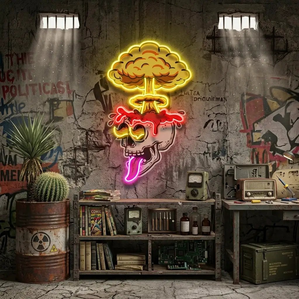 Exploded Skull LED Neon Sign Light Pop Art