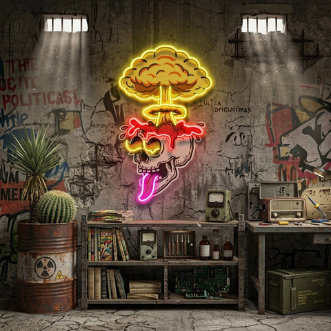 Exploded Skull LED Neon Sign Light Pop Art