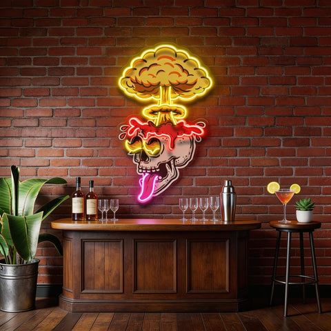 Exploded Skull LED Neon Sign Light Pop Art