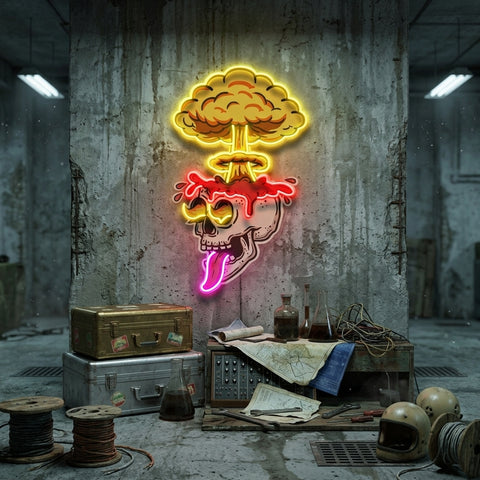 Exploded Skull LED Neon Sign Light Pop Art