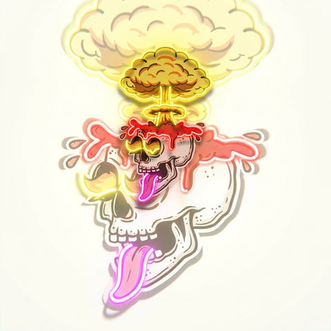 Exploded Skull LED Neon Sign Light Pop Art