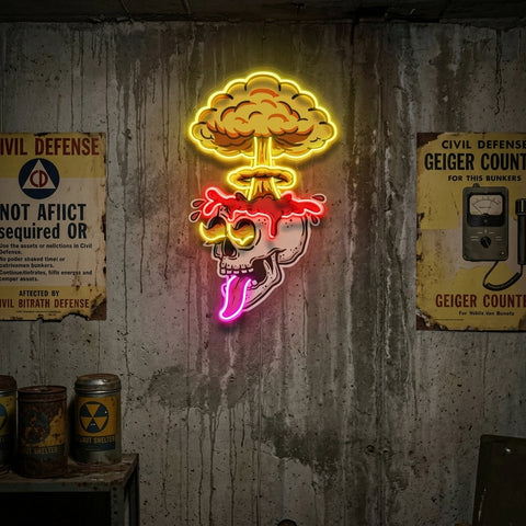 Exploded Skull LED Neon Sign Light Pop Art