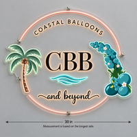 Coastal Balloons CBB Tropical Logo - Custom LED Neon Sign
