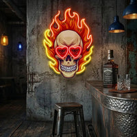 Fire Skull LED Neon Sign Light Pop Art