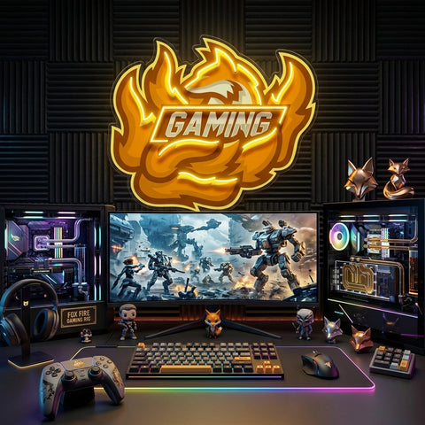 Fox Seven Tails Esport LED Neon Sign Light Pop Art
