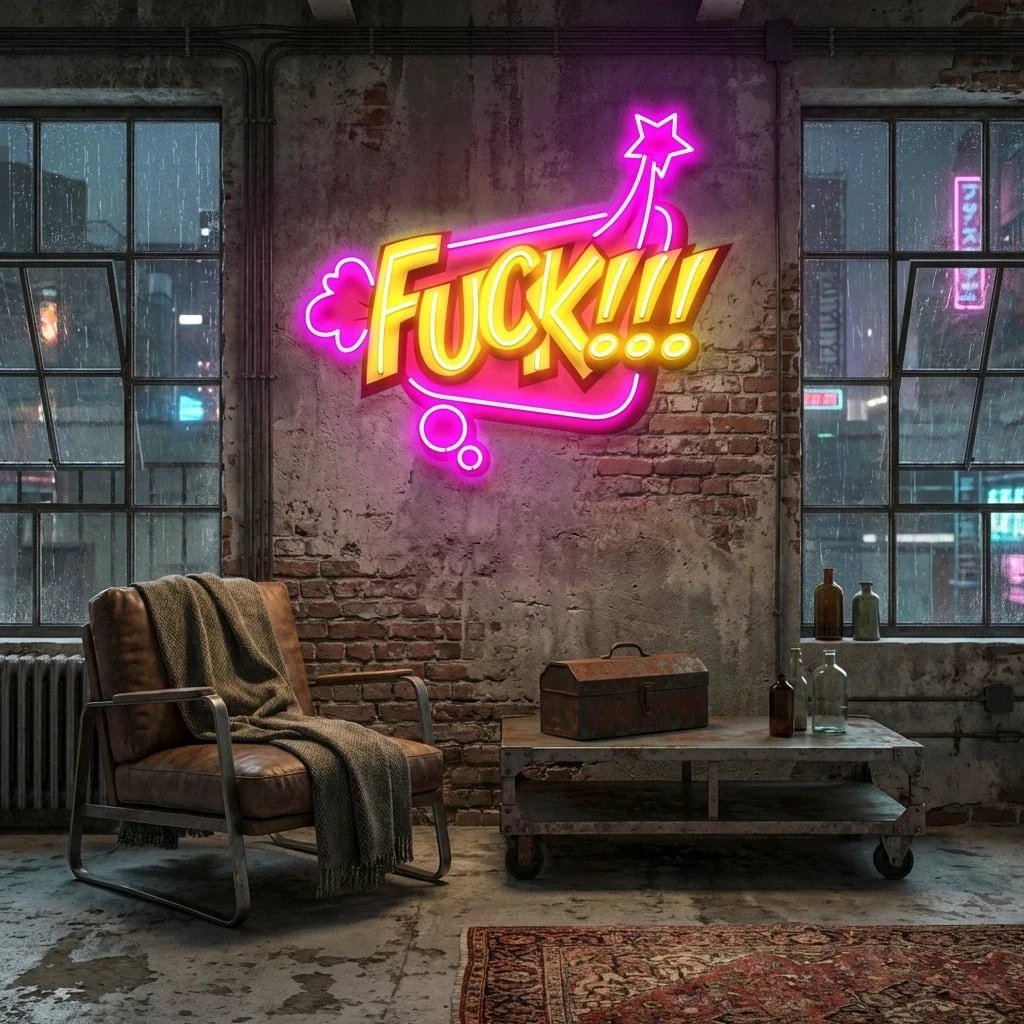 Fuck!!! Artwork Led Neon Sign Light