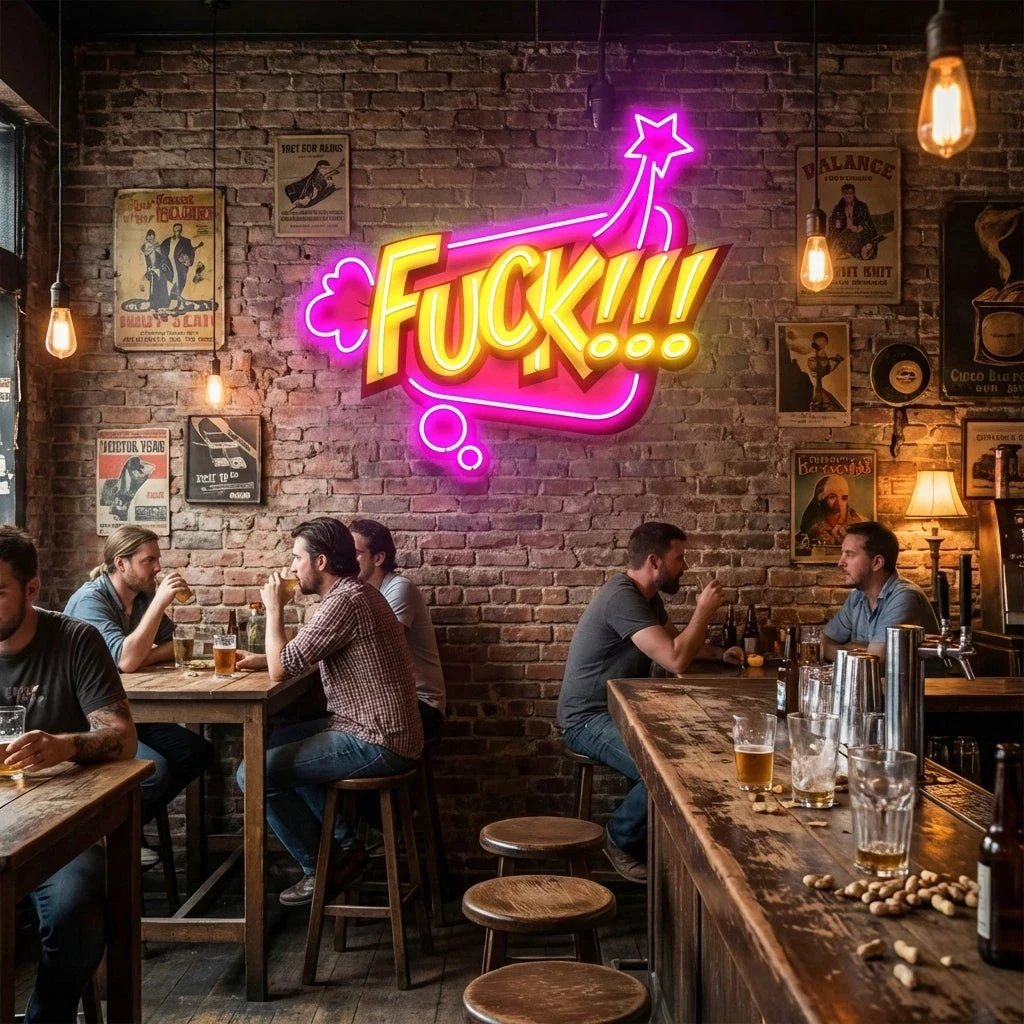 Fuck!!! Artwork Led Neon Sign Light
