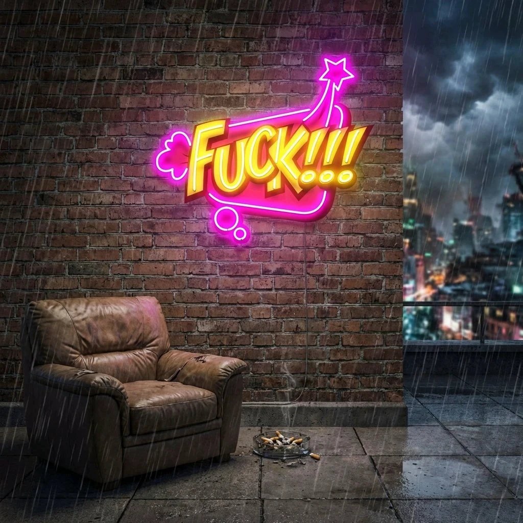 Fuck!!! Artwork Led Neon Sign Light
