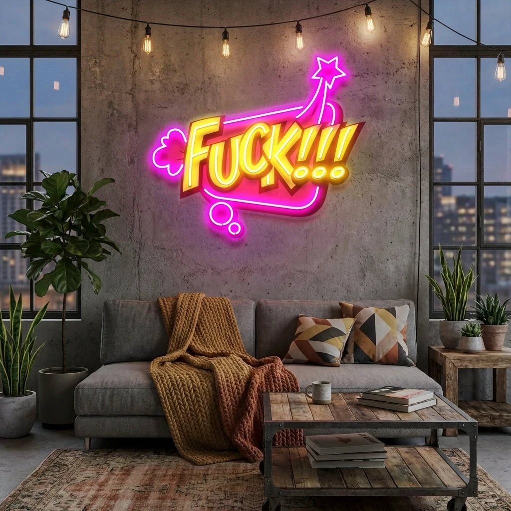 Fuck!!! Artwork Led Neon Sign Light