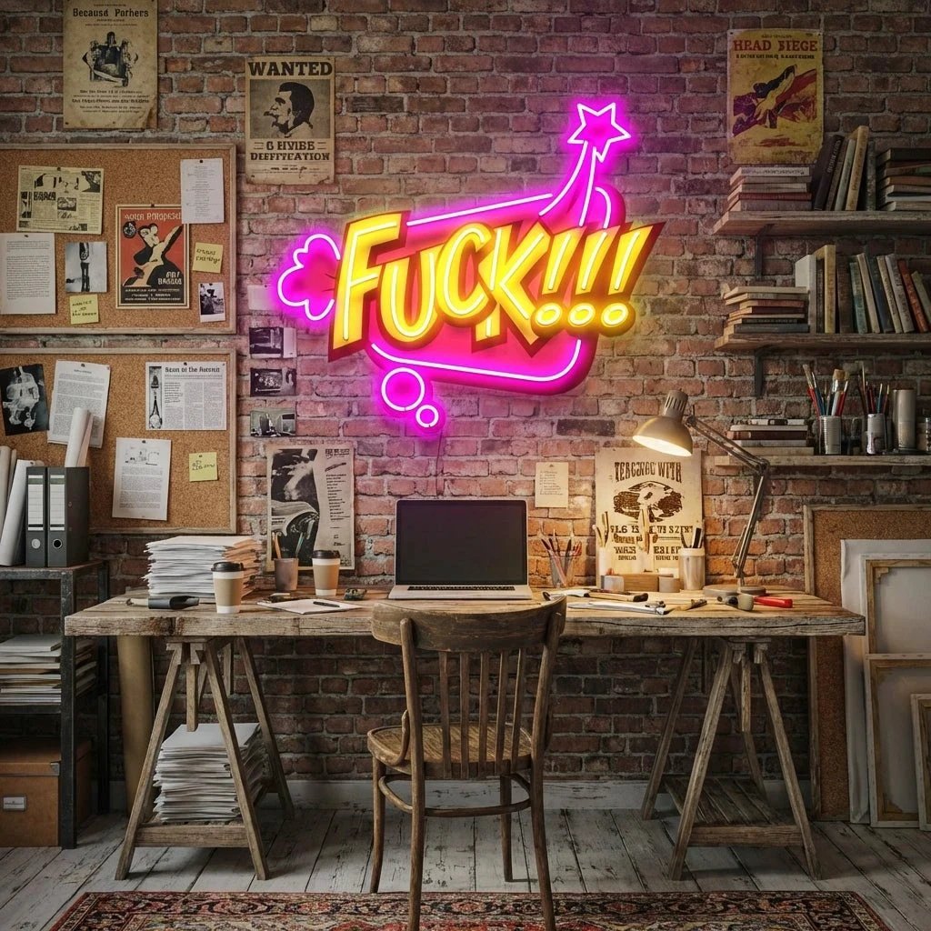 Fuck!!! Artwork Led Neon Sign Light
