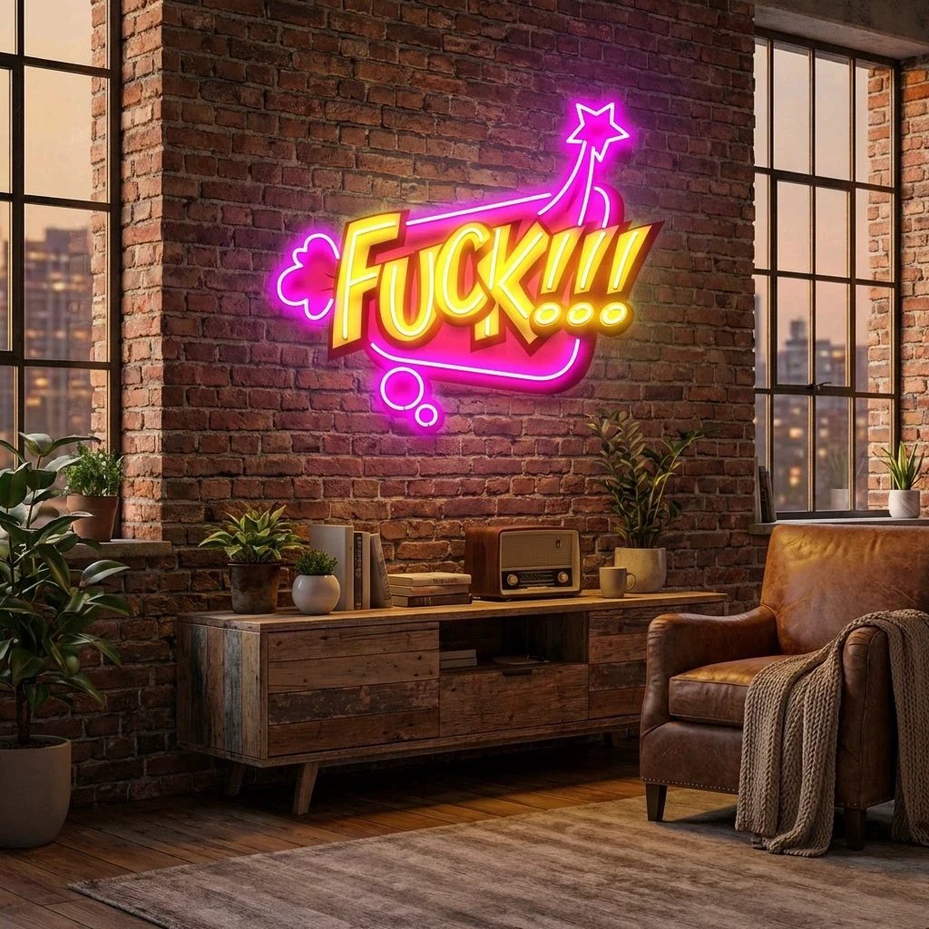Fuck!!! Artwork Led Neon Sign Light
