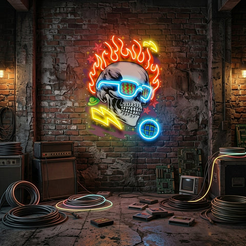 Galaxy Skull LED Neon Sign Light Pop Art