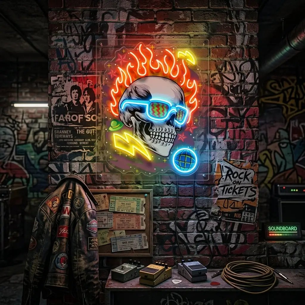 Galaxy Skull LED Neon Sign Light Pop Art