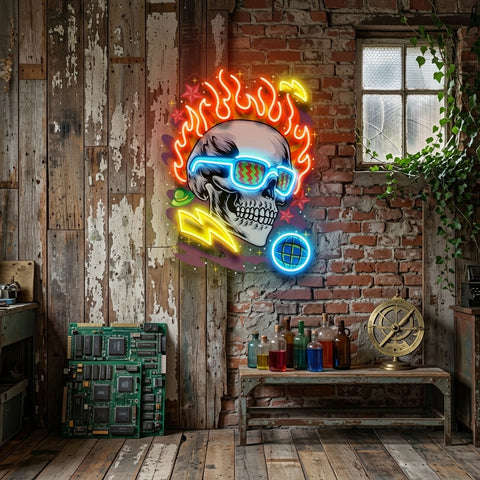 Galaxy Skull LED Neon Sign Light Pop Art