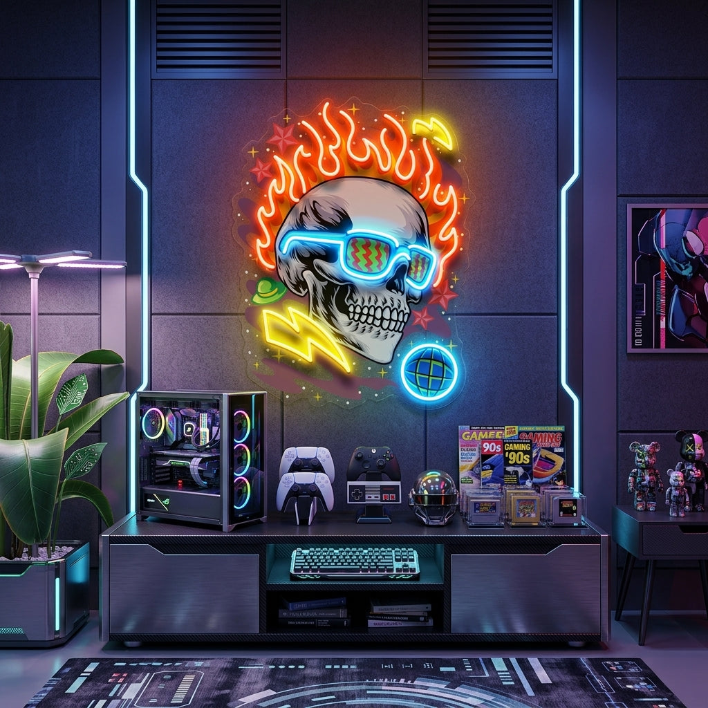 Galaxy Skull LED Neon Sign Light Pop Art