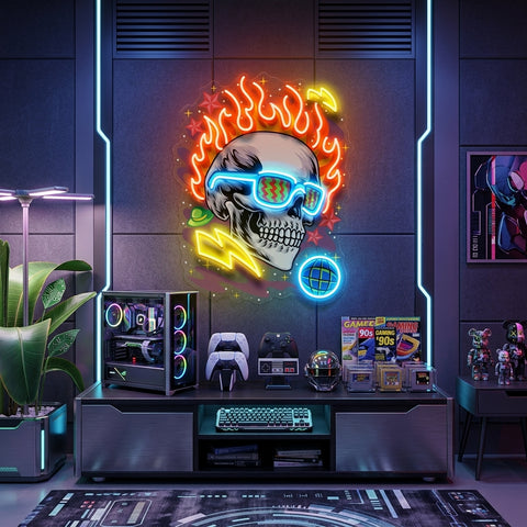 Galaxy Skull LED Neon Sign Light Pop Art