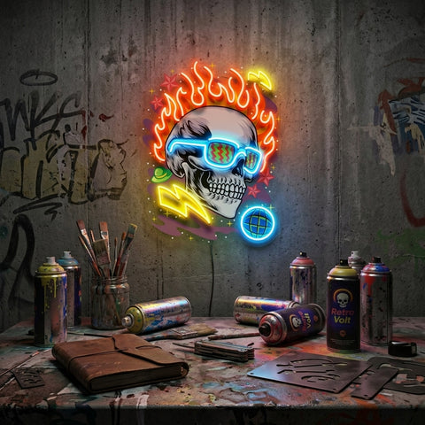 Galaxy Skull LED Neon Sign Light Pop Art