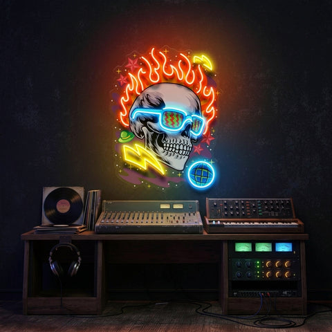 Galaxy Skull LED Neon Sign Light Pop Art