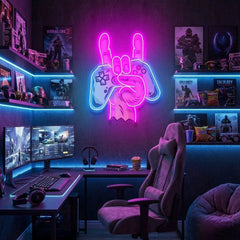 Game Hand Sign Artwork Led Neon Sign Light