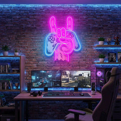 Game Hand Sign Artwork Led Neon Sign Light