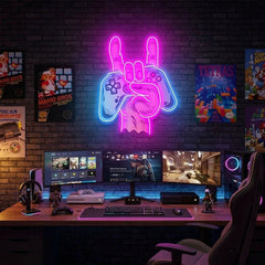 Game Hand Sign Artwork Led Neon Sign Light