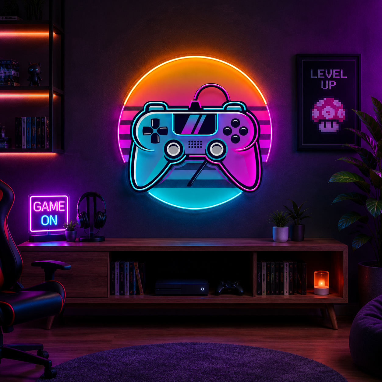 Game Plus Logo LED Neon Sign Light Pop Art