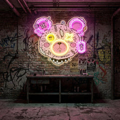 Gangsta Bear Artwork Led Neon Sign Light