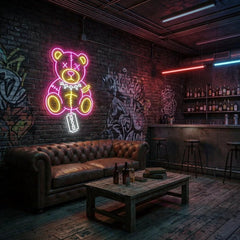 Gangsta Bear Artwork Led Neon Sign Light